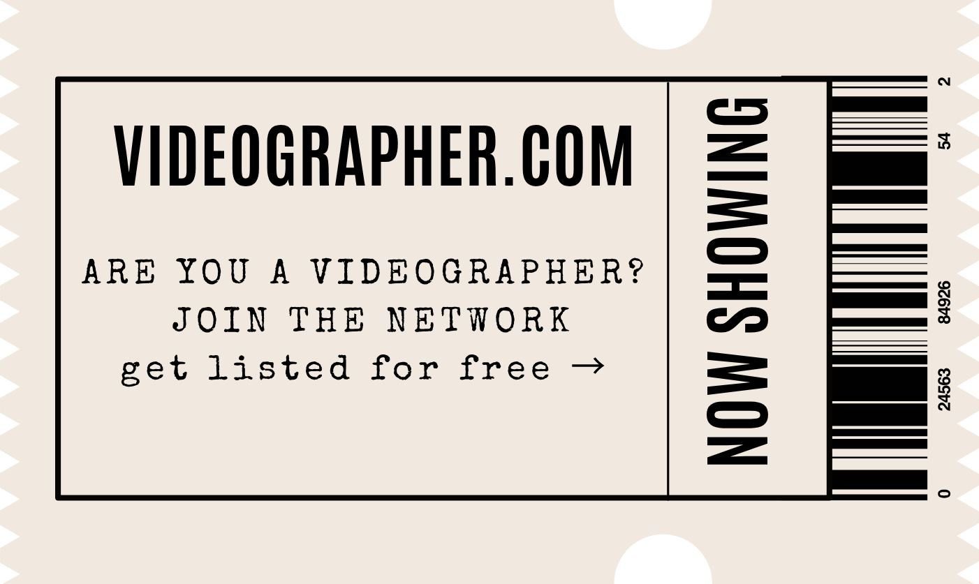 Videographer.com ticket: are you a videographer? Join the network. Get listed for free.